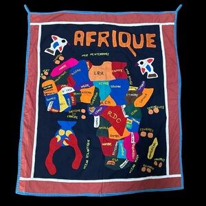 African Patchwork Map Wall Tapestry